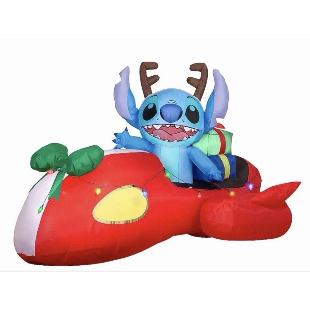 6 FT Disney Stitch In Red Hover Car Lighted‎ Airblown Inflatable STORE DISPLAY